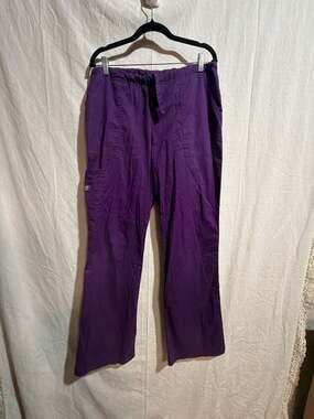 Cherokee Workwear Core Stretch Women's Cargo Scrub Pants Eggplant Purple Medium